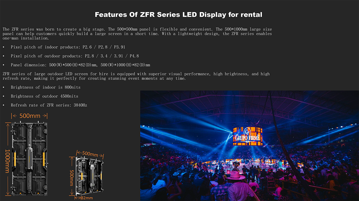 TOP-ZFR Series Outdoor & Indoor LED Screen For Rental
